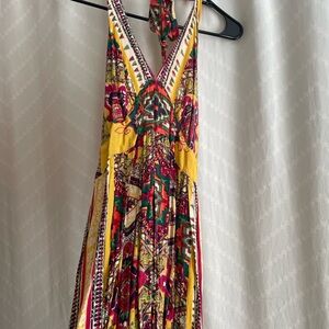Vibrant Multicolor Halter Maxi Dress